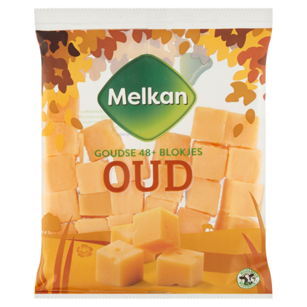 Melkan Goudse 48+ Blokjes Oud Kaas 200 g