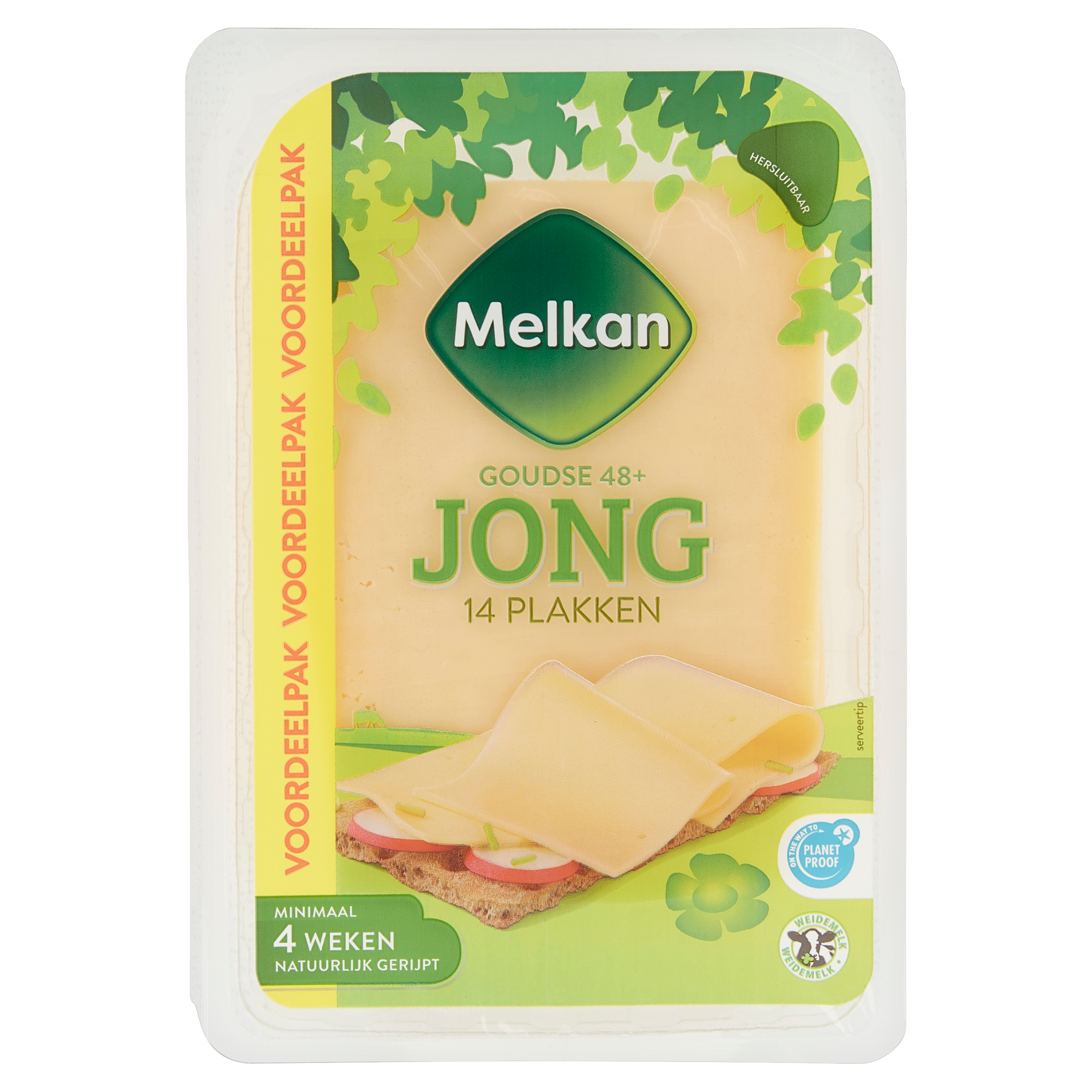 Melkan Goudse 48+ Jong Voordeelpak 14 Plakken 400 G | Poiesz Supermarkten