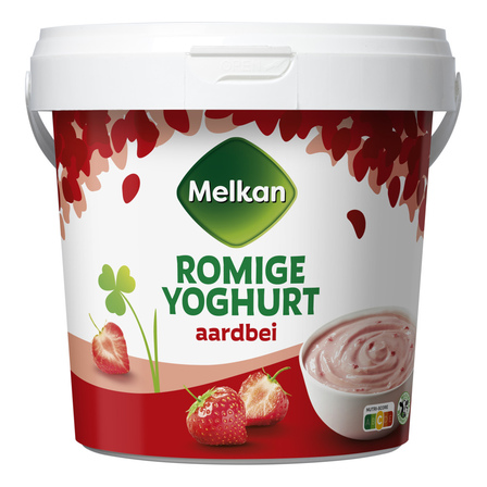 Melkan Romige Yoghurt Aardbei 1 kg