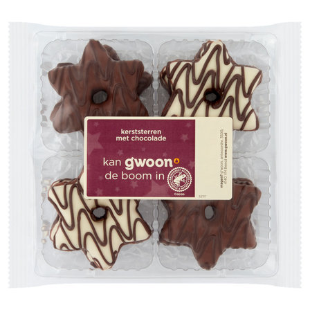 G'woon Chocolade Kerststerren  pak 225 gram