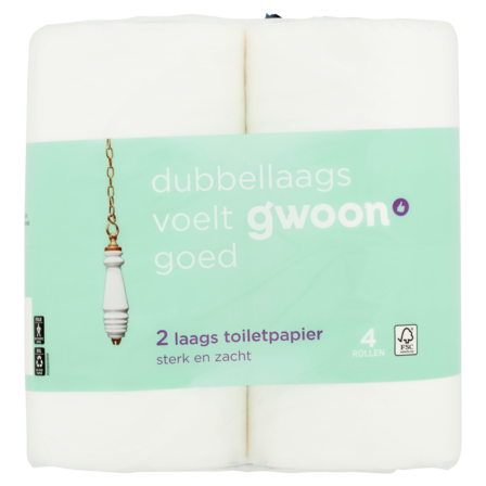 g'woon 2 Laags Toiletpapier 4 Rollen