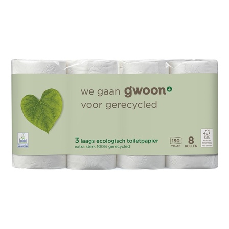 g'woon Ecologisch Toiletpapier 3 Laags