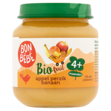 Bonbebe Bio Fruit Appel Perzik Banaan 4+ Maanden
