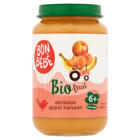 Bonbebe Bio Fruit Abrikoos Appel Banaan 6+ Maanden