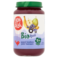 Bonbebe Bio Fruit Appel Bosbes Peer Banaan 6+ Maanden