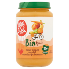 Bonbebe Bio Fruit Druif Appel Wortel Mandarijn Banaan 8+ Maanden
