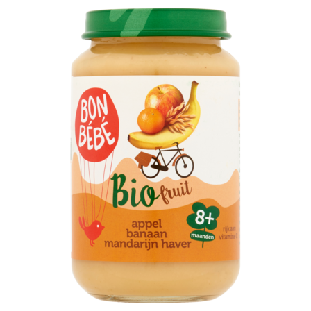 Bonbebe Bio Fruit Appel Banaan Mandarijn Haver 8+ Maanden