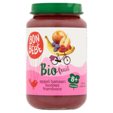 Bonbebe Bio Fruit Appel Banaan Bosbes Framboos 8+ Maanden