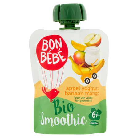 Bonbébé Bio Smoothie Appel Yoghurt Banaan Mango 6+ Maanden 90 g