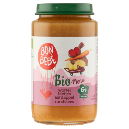 Bonbebe Bio Menu Wortel Bietjes Aardappel Rundvlees 6+ Maanden