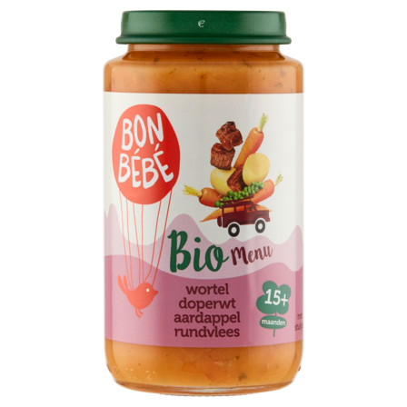 Bonbebe Bio Menu Wortel Doperwt Aardappel Rundvlees 15+ Maanden