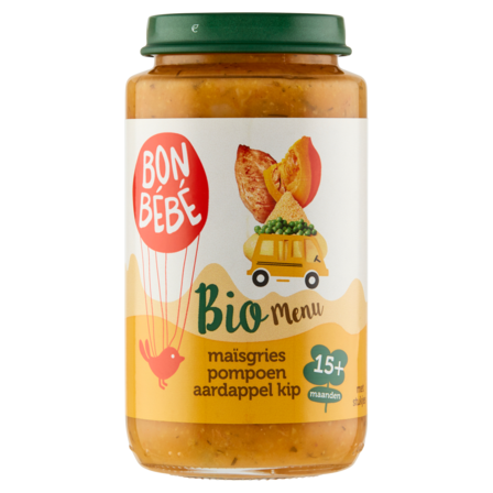 Bonbebe Bio Menu Maisgries Pompoen Aardappel Kip 15+ Maanden