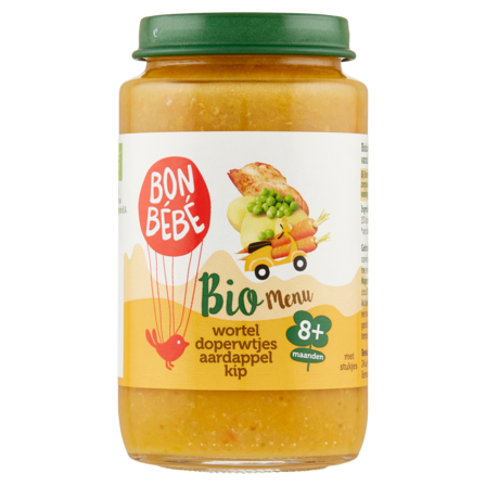 Bonbebe Bio Menu Wortel Doperwtjes Aardappel Kip 8+ Maanden