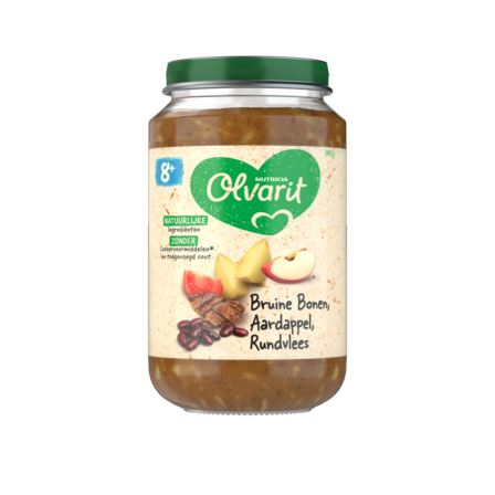 Olvarit Bruine bonen Aardappel Rundvlees 8+ Maanden