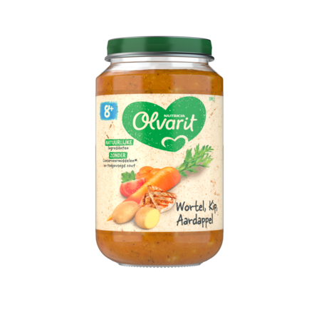 Olvarit Wortel Kip Aardappel 8+ Maanden