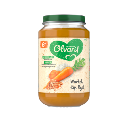 Olvarit Wortel Kip Rijst 6+ Maanden