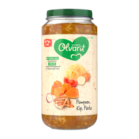 Olvarit Pompoen Kip Pasta 12+ Maanden