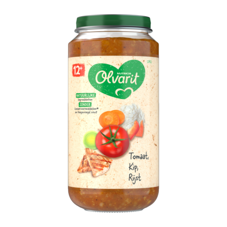 Olvarit Tomaat Kip Rijst 12+ Maanden 250 g