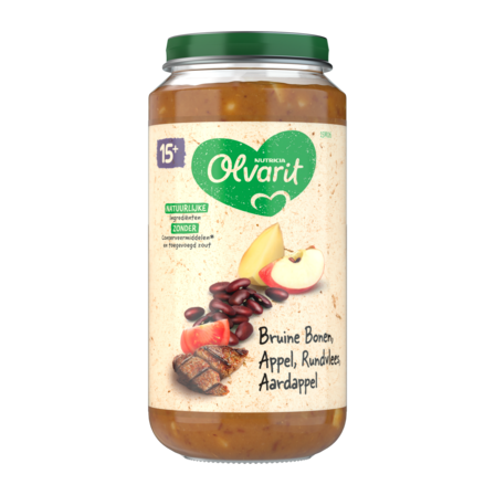 Olvarit Bruine Bonen Appel Rundvlees Aardappel 15+ Maanden 250 g