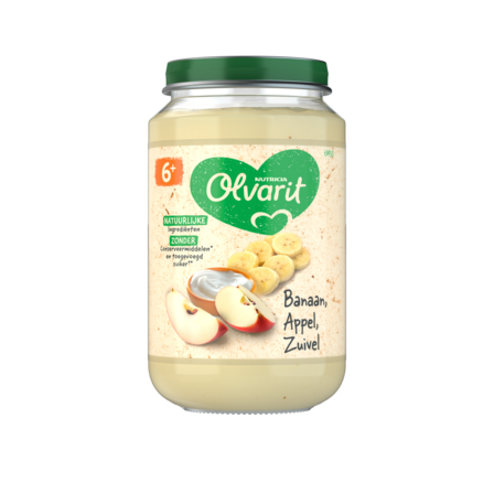Olvarit Banaan Appel Zuivel 6+ Maanden