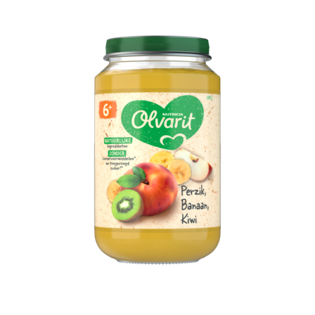 Olvarit Perzik Banaan Kiwi 6+ Maanden