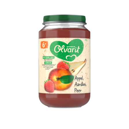 Olvarit Appel Aardbei Peer 6+ Maanden