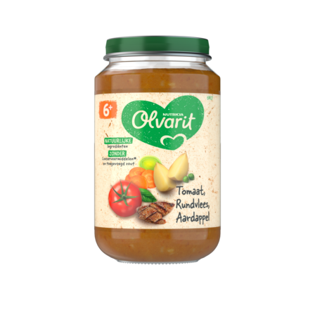 Olvarit Tomaat Rundvlees Aardappel Wortel 6+ Maanden