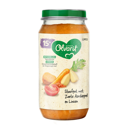 Olvarit Stoofpot zoete aardappel en linzen 15+ maanden