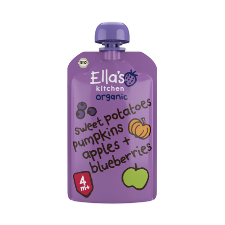 Ella's Kitchen Zoete Aardappel Pompoen en Bosbes 4+ Mnd.