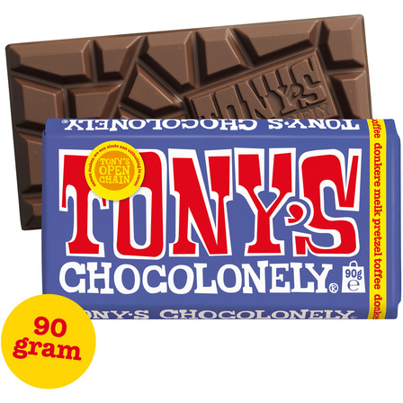 Tony's Chocolonely donkere melk pretzel toffee