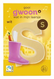 g'woon Chocolade Letter Wit P 135 g