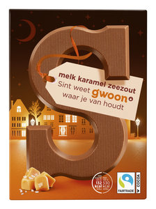 g'woon Chocoladeletter S Melk Karamel Zeezout 100 g