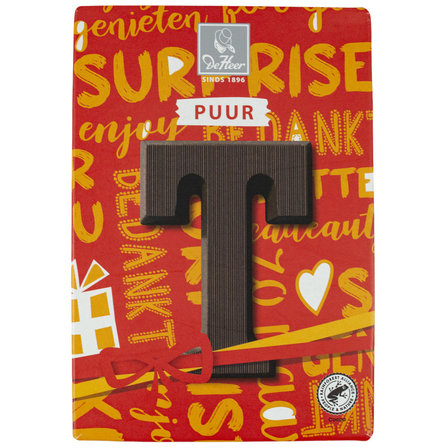 De Heer chocolade letter  puur