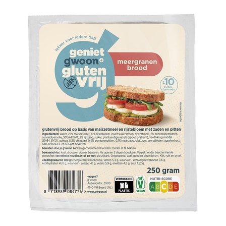 Gwoon Brood met Zaden glutenvrij