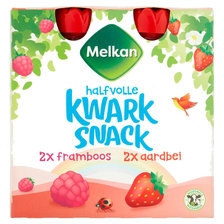 Melkan Kwark  2 x Aardbei en 2 x Framboos