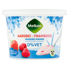 Melkan Magere Kwark Aardbei-Framboos 0% Vet 500 g
