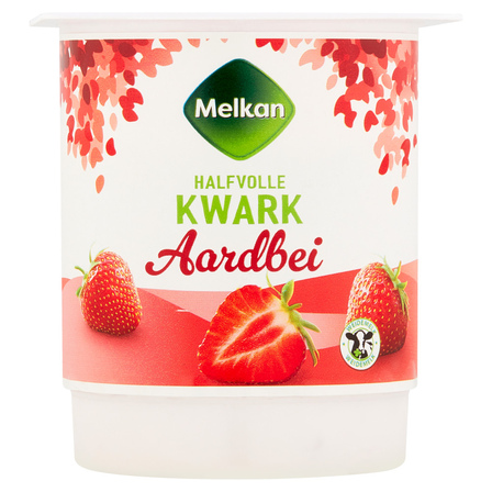 Melkan Halfvolle Kwark Aardbei 450 g