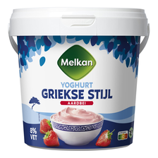 Melkan Griekse stijl yoghurt aardbei