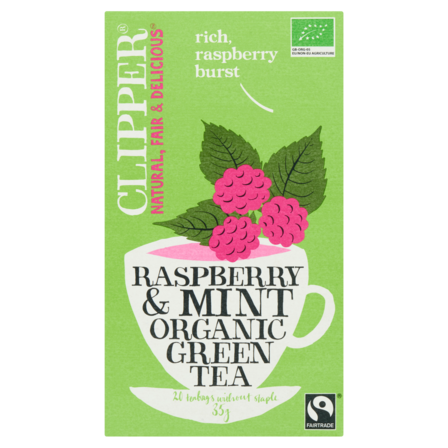 Clipper Raspberry & Mint Organic Green Tea 20 Zakjes