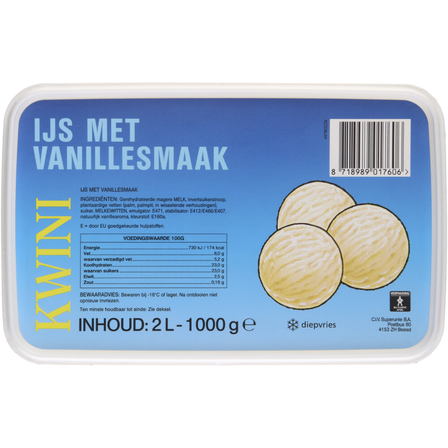 Kwini Ijs met vanillesmaak