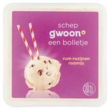 g'woon Rum-Rozijnen Roomijs