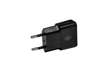 USB Laadstekker zwart  1000mA/5V. 1x USB 100 - 240Vac