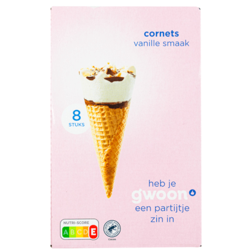 G'woon cornets vanille 8st