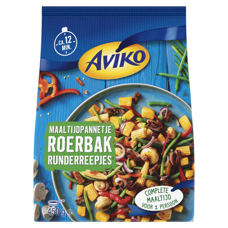 Aviko Maaltijdpannetje Roerbak Runderreepjes  zak 450 gram