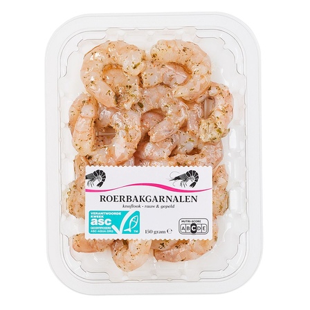Roerbakgarnalen knoflook