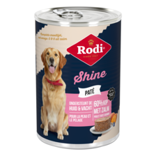 Rodi shine pate met zalm, ondersteunt de huid en vacht