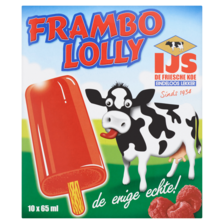 De Friesche Koe Frambo Lolly IJs 10 x 65 ml