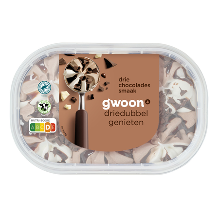 g'woon Roomijs 3 Chocolades