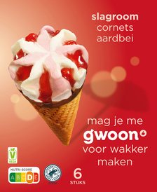 g'woon Aardbei Slagroom Cornets
