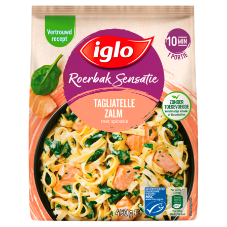 Iglo Roerbak Sensatie Tagliatelle Zalm 450 g